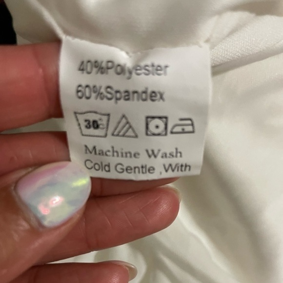 White scrunched midi dress size Small NWT - Picture 11 of 13